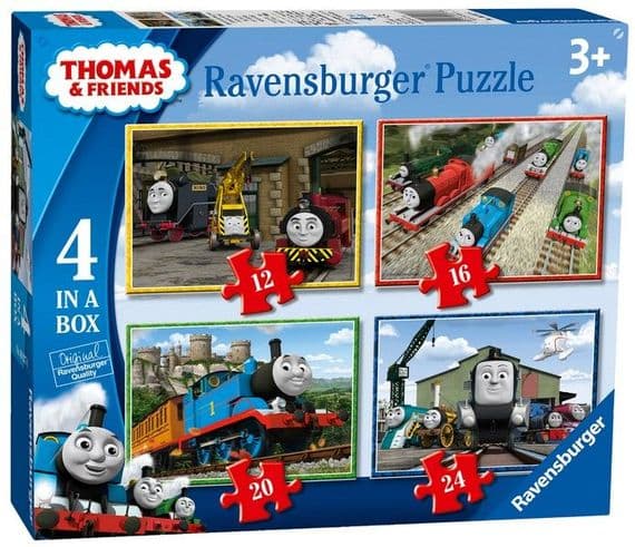RAVENSBURGER 069378 THOMAS AND FRIENDS - LETS GET TO WORK 4 IN A BOX 12 - 16 - 20 - 24PC JIGSAW PUZZLES
