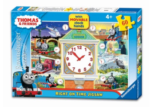 RAVENSBURGER 073276 THOMAS AND FRIENDS RIGHT ON TIME CLOCK 60PC JIGSAW PUZZLE