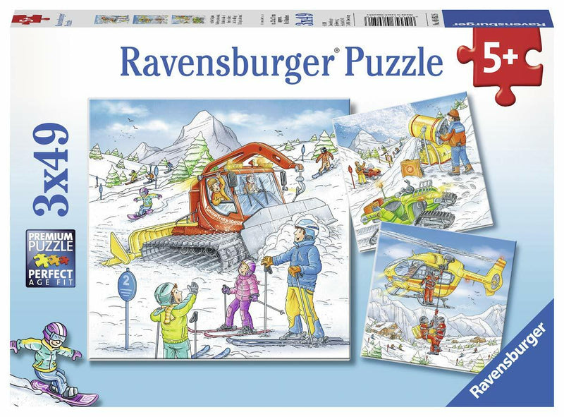 RAVENSBURGER 080526 LETS GO SKIING 3x49PC JIGSAW PUZZLE