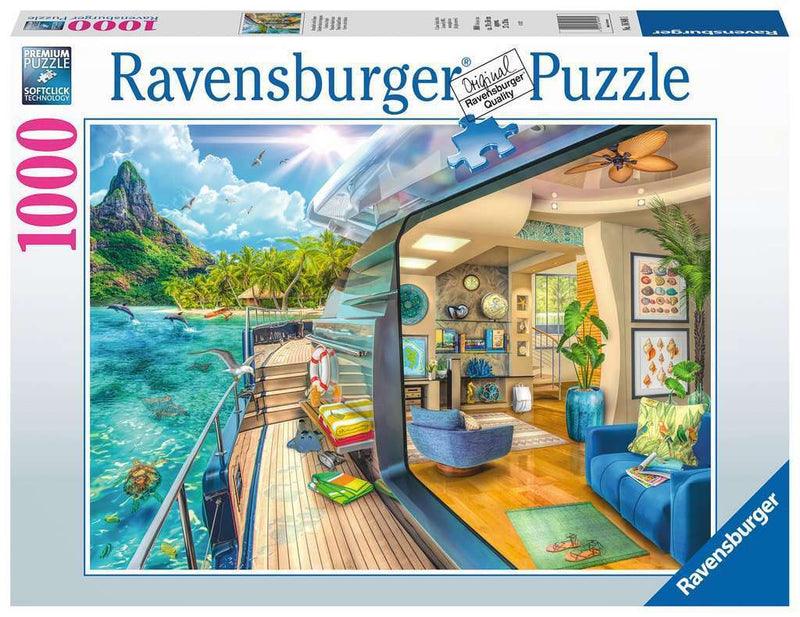 RAVENSBURGER 169481 TROPICAL ISLAND CHARTER 1000PC JIGSAW PUZZLE