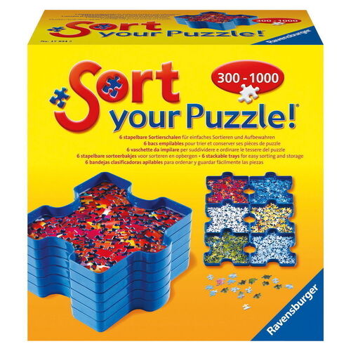RAVENSBURGER SORT YOUR PUZZLE 300-1000 INCLUDES 6 STACKABLE TRAYS FOR EASY SORTING AND STORAGE