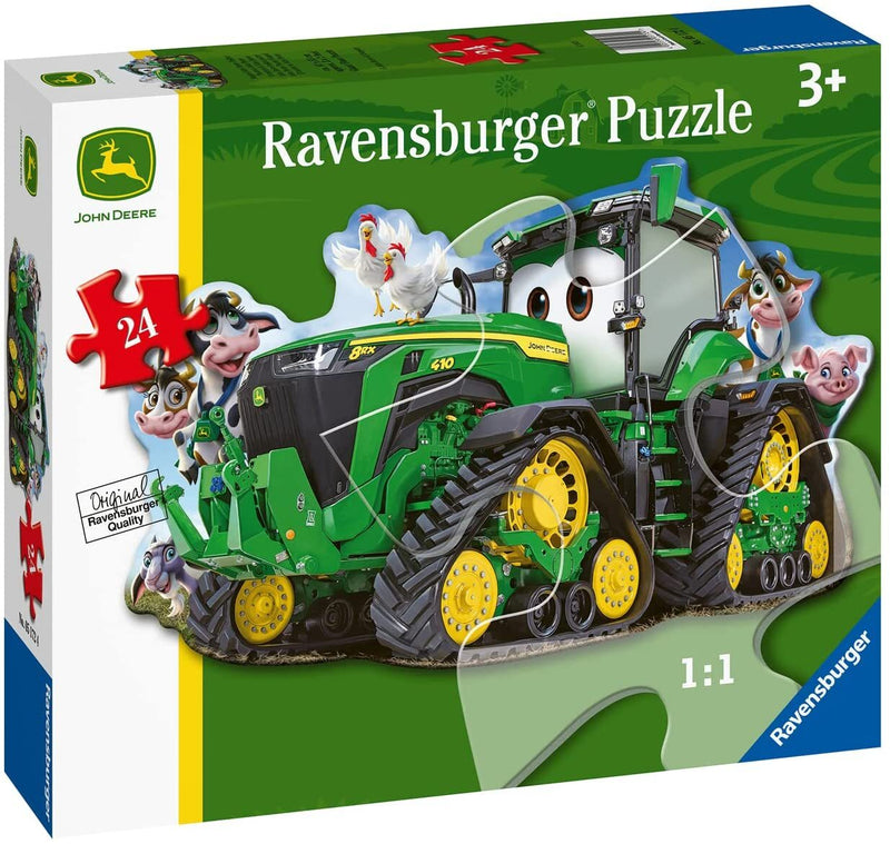 RAVENSBURGER 051724 JOHN DEERE TRACTOR SHAPED 24PC JIGSAW PUZZLE