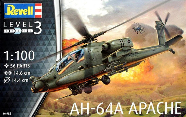 REVELL 04985 AH-64A APACHE 1:100 PLASTIC MODEL KIT
