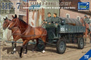 RIICH MODEL RV35043 1/35 GERMAN HF.7 HORSE DRAWN STEEL FIELD WAGEN WITH 2 HORSES AND 2 FIGURES PLASTIC MODEL KIT