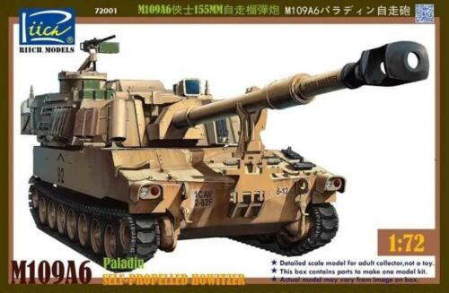 RIICH MODELS RT72001 1/72 U.S. M109A6 PALADIN SELF-PROPELLED HOWITZER PLASTIC MODEL KIT