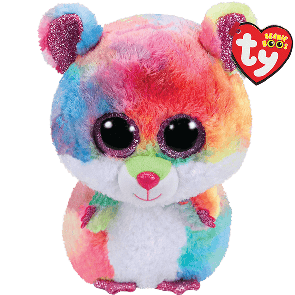 TY BEANIE BOOS RODNEY MULTICOLOURED HAMSTER REGULAR