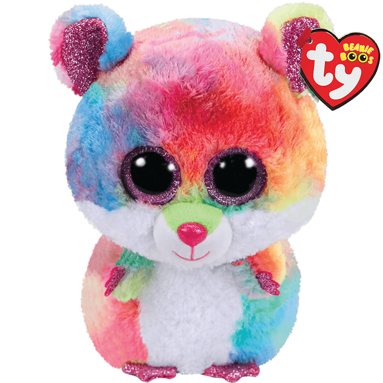 TY BEANIE BOOS RODNEY MULTICOLOURED HAMSTER REGULAR