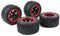 ROVAN 830332 160 X 80 TYRES PREMOUNTED SET OF 4 WITH RED BEADLOCKS 17MM HEX