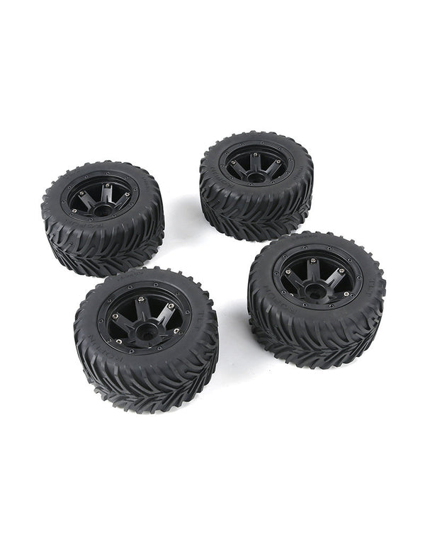 ROVAN 830331 160 X 80 TYRES PRE MOUNTED SET OF 4 WITH BLACK BEADLOCKS 17MM HEX