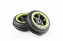 ROVAN 85046 SAND TYRES FRONT PRE MOUNTED ON BLACK RIMS