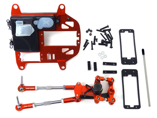 ROVAN 852731 CNC ALLOY SYMMETRICAL STEERING GEAR KIT UPGRADE WITH RECEIVER BOX - RED