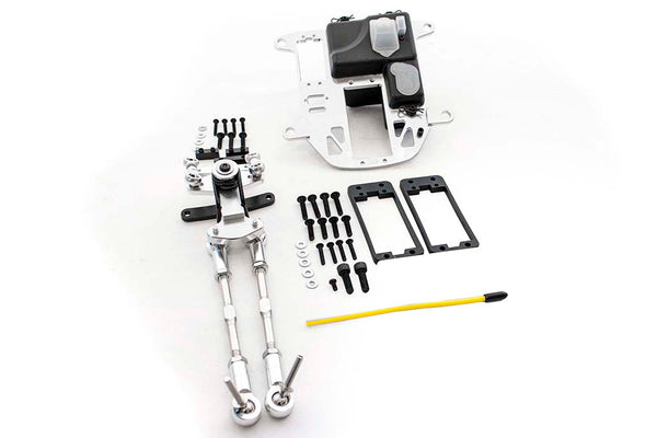 ROVAN 852732 CNC ALLOY SYMMETRICAL STEERING GEAR KIT BAJA 5B UPGRADE WITH RECEIVER BOX - SILVER