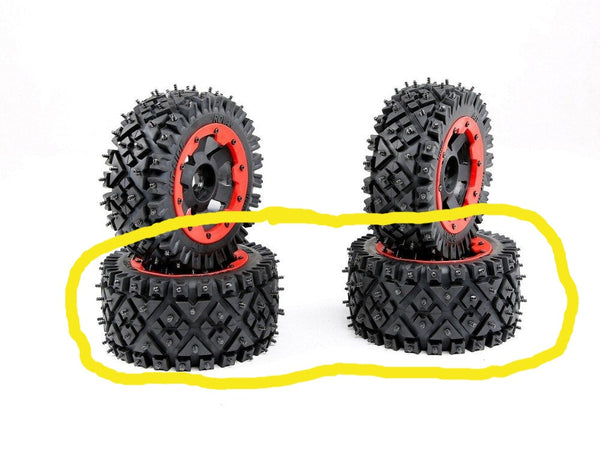 ROVAN 85321-2 SNOW TYRES WITH SCREWS IN TREAD REAR TIRES 1 PAIR