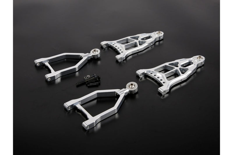 ROVAN 85339 CNC ALLOY EXTENDED (BY 25MM) FRONT ARM KIT SUITS BAJA 5B - SILVER - SEE ALSO 85440