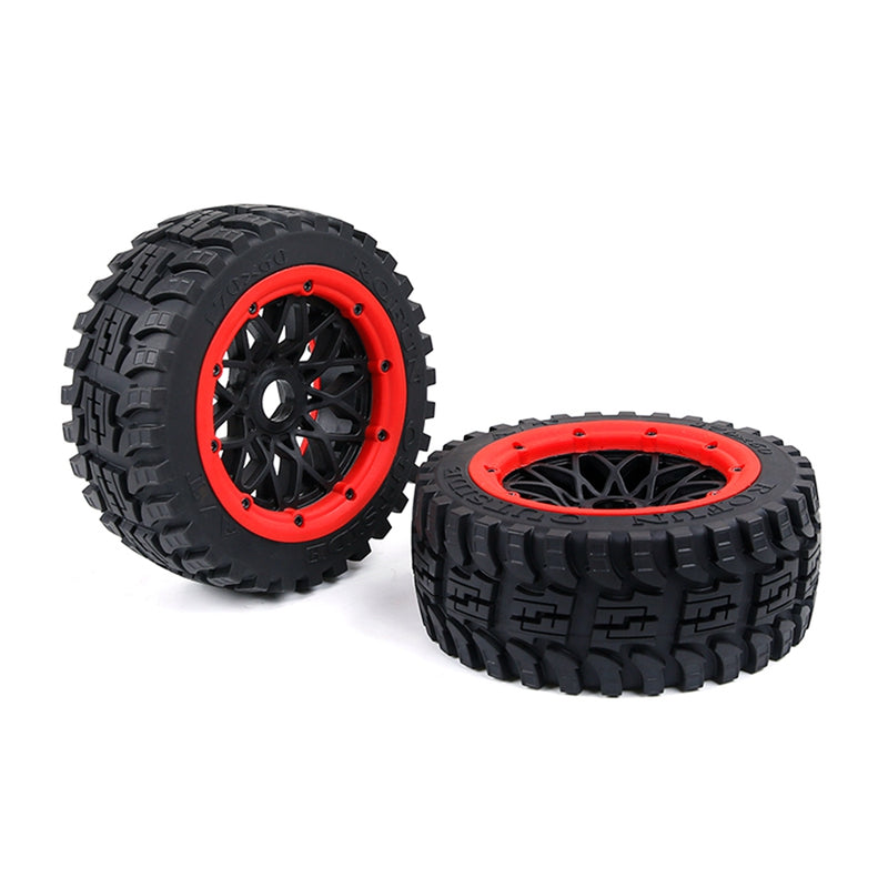 ROVAN 952872 BAJA 5B GEN 2 ALL TERRAIN BUGGY FRONT WHEEL SET PREMOUNTED WITH RED BEADLOCKS 1 PAIR