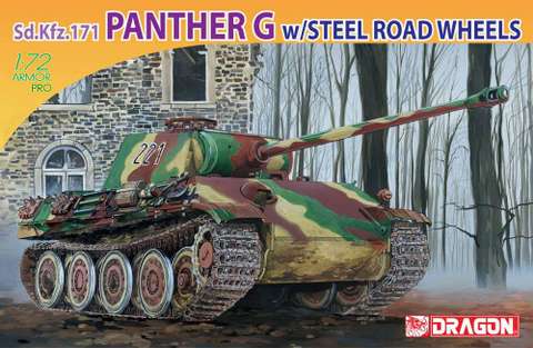 DRAGON 7339 1/72 SD.KFZ.171 PANTHER G WITH STEEL ROAD WHEELS PLASTIC MODEL KIT