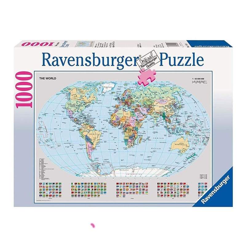 RAVENSBURGER 156528 POLITICAL WORLD MAP 1000PC PUZZLE