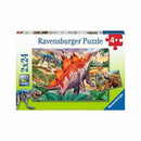 RAVENSBURGER 051793 JURASSIC WILDLIFE 2X24PC JIGSAW PUZZLE