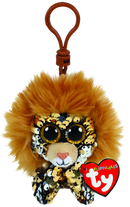 TY BEANIE BOOS FLIPPABLES REGAL BROWN LION CLIP