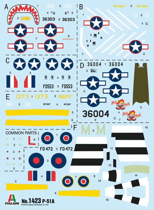 ITALERI 1423 P-51A MUSTANG 1/72 SCALE PLASTIC MODEL KIT