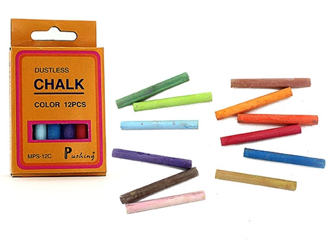 DUSTLESS COLOURFUL CHALK 12PC