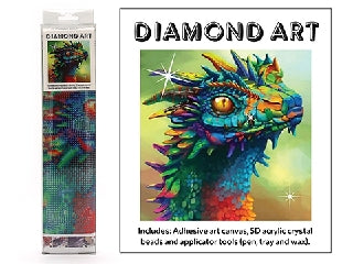 5D DIAMOND ART KIT - COLOURFUL GECKO  30CM X 30CM