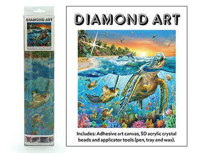 5D DIAMOND ART KIT - MARINE LIFE BEACH  30CM X 30CM