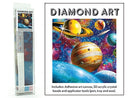 DIAMOND ART KIT WITH PICTURE AND CRYSTAL BEADS COLOURFUL PLANETS  30X30CM