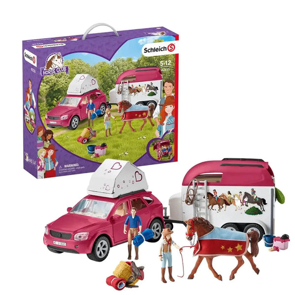 SCHLEICH 42535 HORSE CLUB - HORSE ADVENTURES WITH CAR AND TRAILER PLAYSET