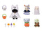 SYLVANIAN FAMILIES 5654 TRICK OR TREAT PARADE WITH GLOW IN THE DARK COSTUME