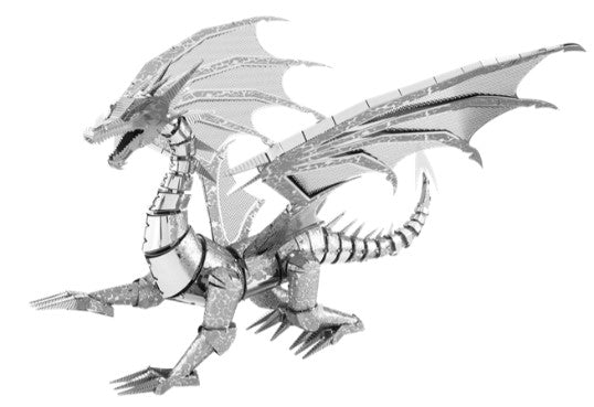 METAL EARTH ICX023 ICONX SILVER DRAGON 3D METAL MODEL KIT