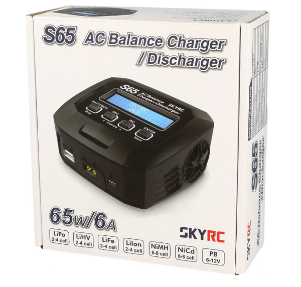 SKY RC S65 AC BALANCE CHARGER / DISCHARGER 65W 6 AMP MULTI CHEMISTRY