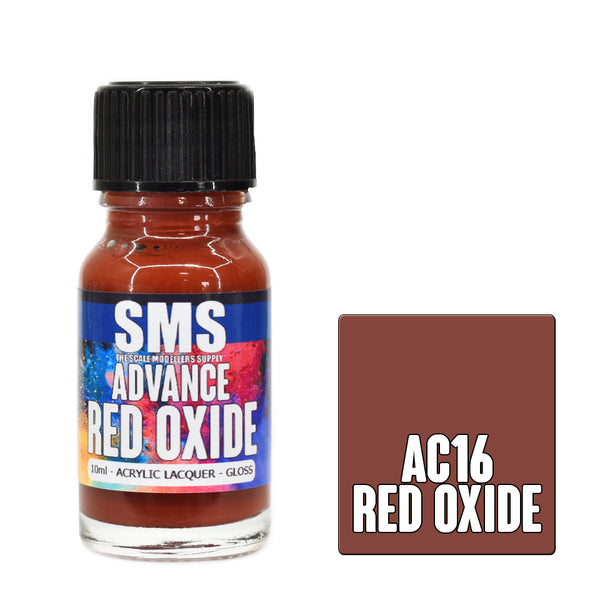 SMS AC16 ADVANCE ACRYLIC LAQUER PAINT RED OXIDE GLOSS 10ML