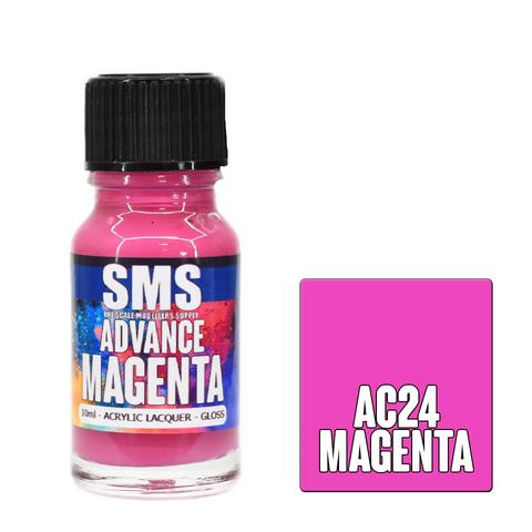 SMS PAINTS AC24 ADVANCE ACRYLIC LAQUER PAINT MAGENTA GLOSS 10ML