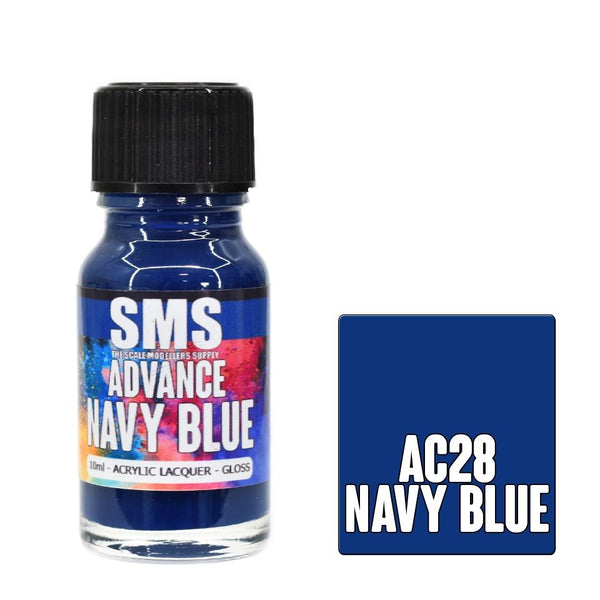 SMS AC28 ADVANCE ACRYLIC LAQUER PAINT NAVY BLUE GLOSS 10ML