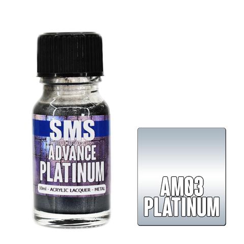 SMS PAINTS AM03 ADVANCE ACRYLIC LAQUER PAINT PLATINUM METAL 10ML