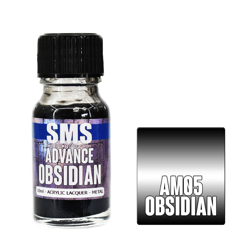 SMS AM05 ADVANCE ACRYLIC LAQUER PAINT OBSIDIAN METAL 10ML