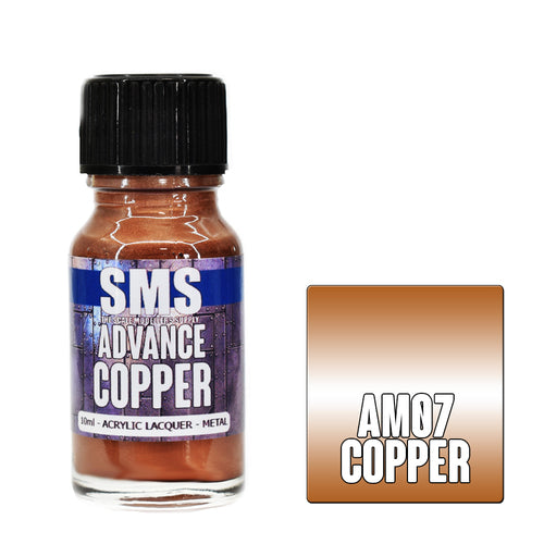 SMS AM07 ADVANCE ACRYLIC LAQUER PAINT COPPER METAL 10ML