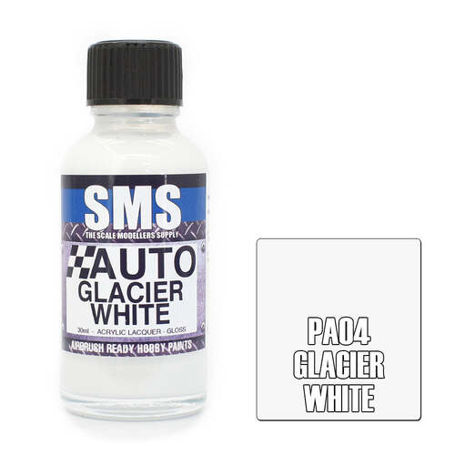 SMS PA04 AUTO COLOUR GLACIER WHITE ACRYLIC PAINT 30ML