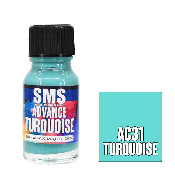 SMS AC31 ADVANCE ACRYLIC LAQUER PAINT TURQUOISE GLOSS 10ML