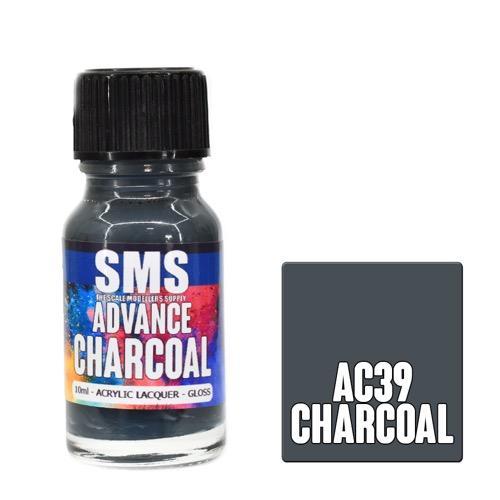 SMS AC39 ADVANCE ACRYLIC LAQUER PAINT CHARCOAL GLOSS 10ML