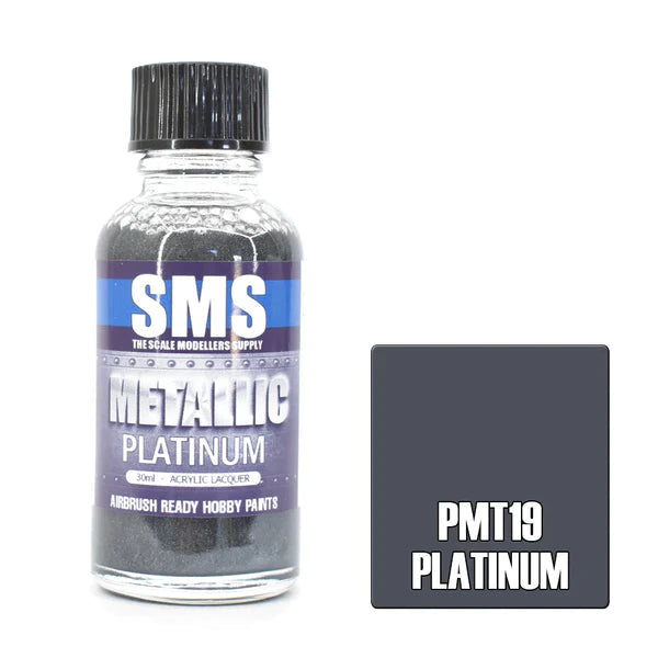 SMS PMT19 METALIC PLATINUM ACRYLIC LAQUER PAINT 30ML
