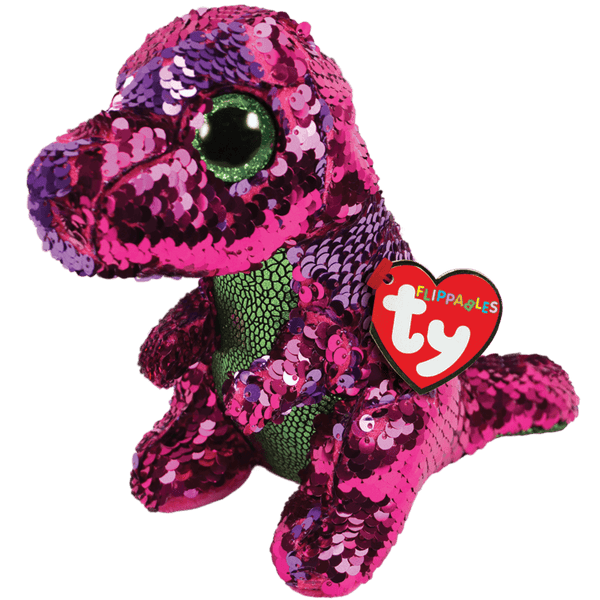 TY BEANIE BOOS FLIPPABLES STOMPY PINK DRAGON MEDIUM