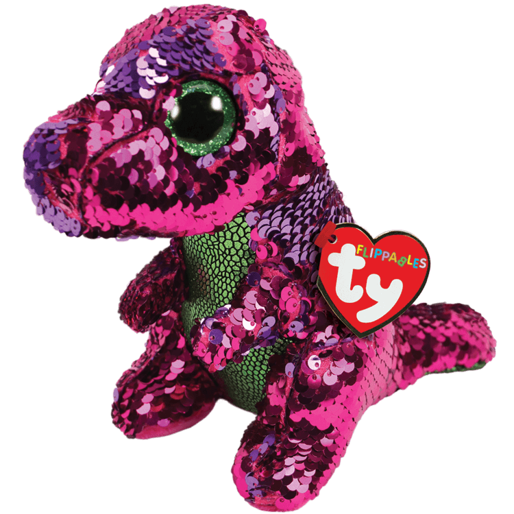 TY BEANIE BOOS FLIPPABLES STOMPY PINK DRAGON MEDIUM