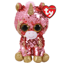 TY BEANIE BOOS FLIPPABLE SUNSET CORAL UNICORN REGULAR