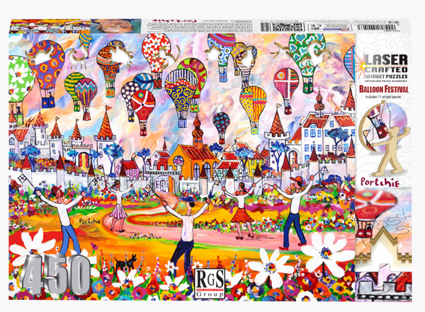 RGS GROUP 8507 LASER CRAFTED 450 PC WOODEN WIDGET PUZZLE  - BALLOON FESTIVAL