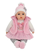 COTTON CANDY BABY DOLL SONIA WITH PINK POLAR FLEECE HOODIE SOFT BODY 50CM