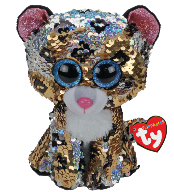 TY BEANIE BOOS FLIPPABLES STERLING LEOPARD REGULAR