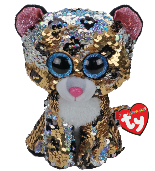 TY BEANIE BOOS FLIPPABLES STERLING LEOPARD REGULAR