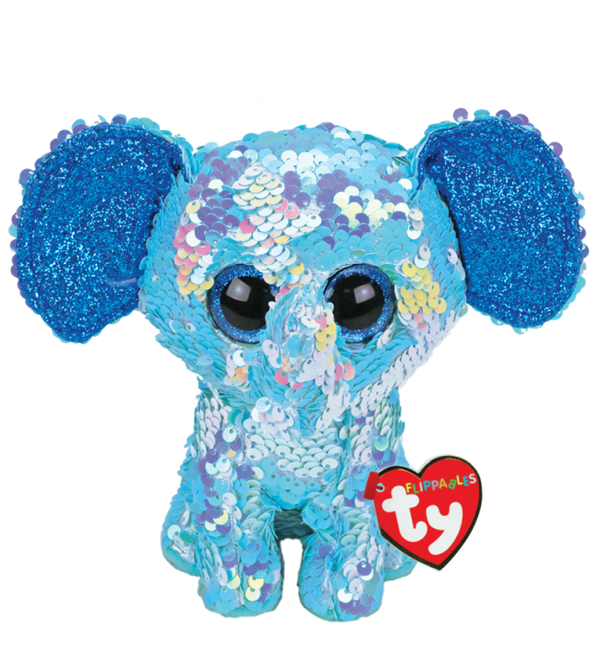 TY BEANIE BOOS FLIPPABLES STUART ELEPHANT MEDIUM